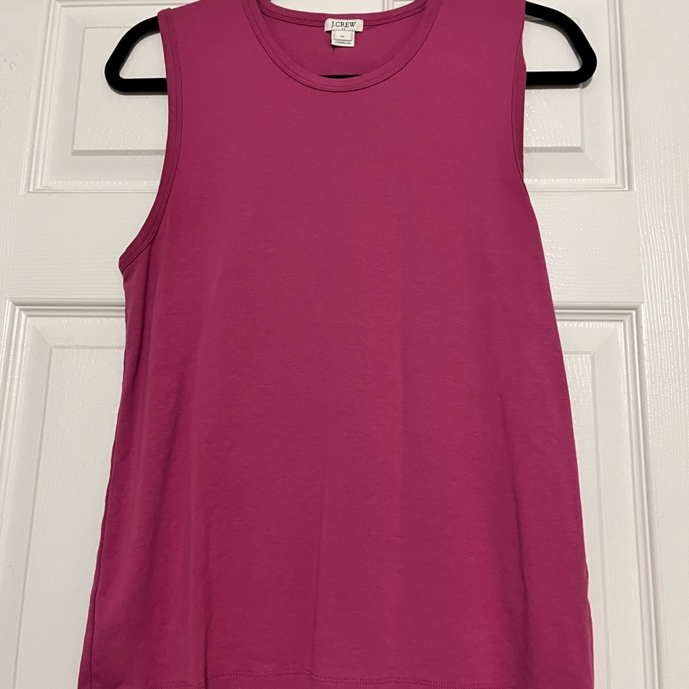 J. Crew 100% Cotton “Perfect Shell” Tank in Magenta